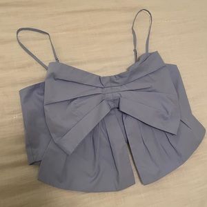 Blue Bow Crop Top